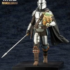 KOTOBUKIYA Mandalorian & Grogu With Beskar Staff The Mandalorian ARTFX+ Figure -Toy Model Cosplay Store 4934054039555 figure mandalorian and grogu with beskar staff the mandalorian artfx alti