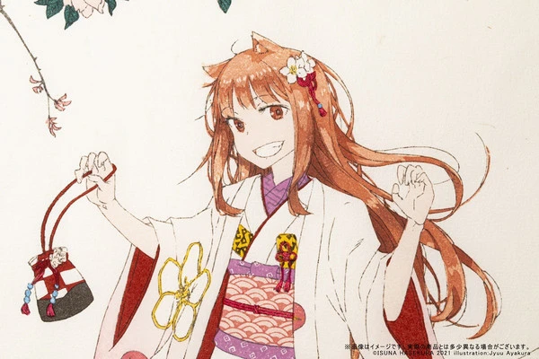 KADOKAWA Holo Wolf Beauty With Cherry Blossoms Spice And Wolf Exclusive Ukiyo-e Woodblock Print (Import) 7 KADOKAWA Holo Wolf Beauty With Cherry Blossoms Spice And Wolf Exclusive Ukiyo-e Woodblock Print (Import) - Image 5